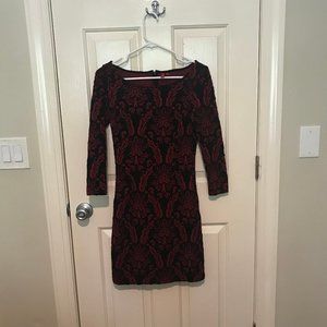 Tight red and black holiday dress